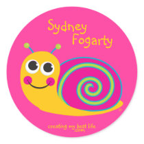 Personalized Cute Snail Sticker for Girls