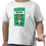 Personalized Cute Soccer Teddy Bear (blkwstripe) Shirt