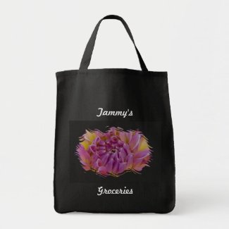 Personalized Dahlia Grocery Tote bag