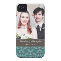 Personalized Damask Bride & Groom iPhone 4 Case casemate cases