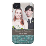 Personalized Damask Bride & Groom iPhone 4 Case