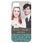 Personalized Damask Bride & Groom iPhone 5 Case