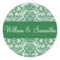 Personalized Damask Envelope Sticker Seal by hummingbirdcake Personalized Damask Envelope Sticker Seal