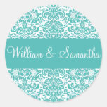 Personalized Damask Envelope Sticker Seal