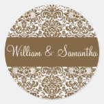 Personalized Damask Envelope Sticker Seal