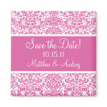 Personalized Damask Save the Date Magnet