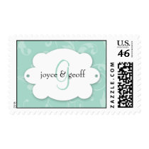 Personalized Damask Wedding Postage