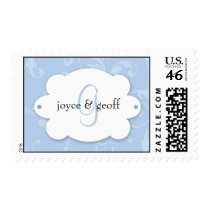 Personalized Damask Wedding Postage