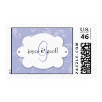 Personalized Damask Wedding Postage