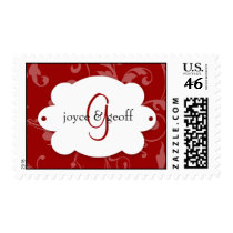 Personalized Damask Wedding Postage