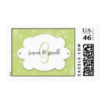 Personalized Damask Wedding Postage