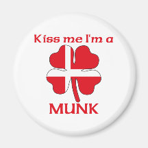 Personalized Danish Kiss Me I'm Munk Fridge Magnet