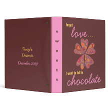 Personalized dessert cookbook binder