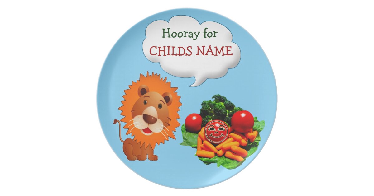Personalized Dinner Plates for Kids to Eat Veggies Zazzle