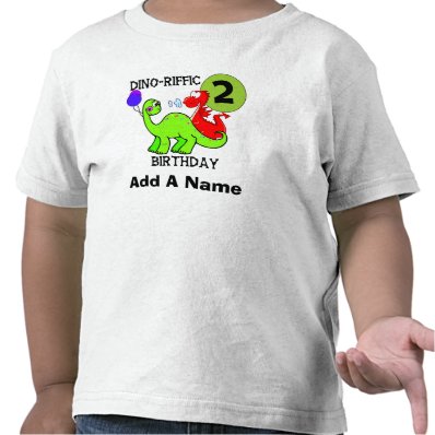 Personalized Dinosaur 2nd Birthday Tshirt