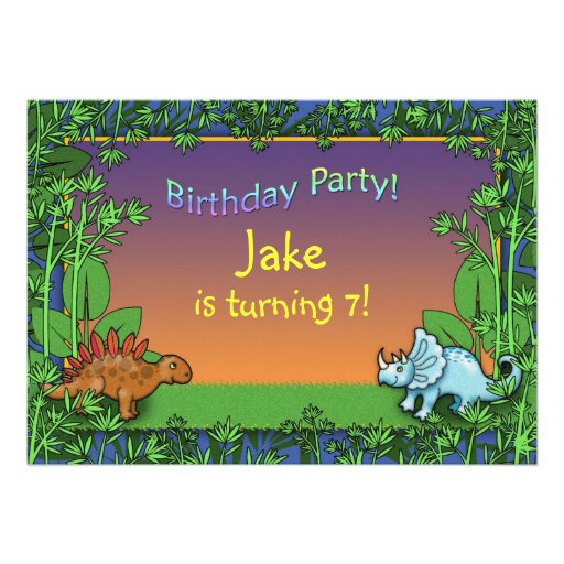 Personalized Dinosaur Birthday party Invitations