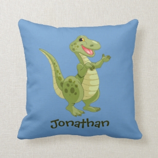 Personalized Dinosaurs Throw Pillow