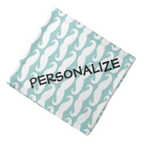 Personalized dog bandana | Teal mustache print Bandanna