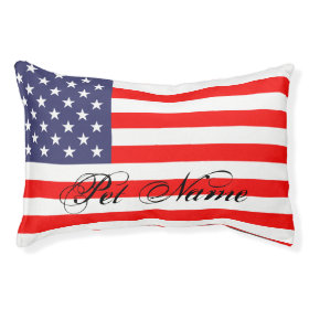 Personalized dog bed with patriotic american flag small dog bed