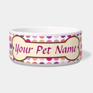 Personalized Dog Bone Pet Dish Dog Food Bowl