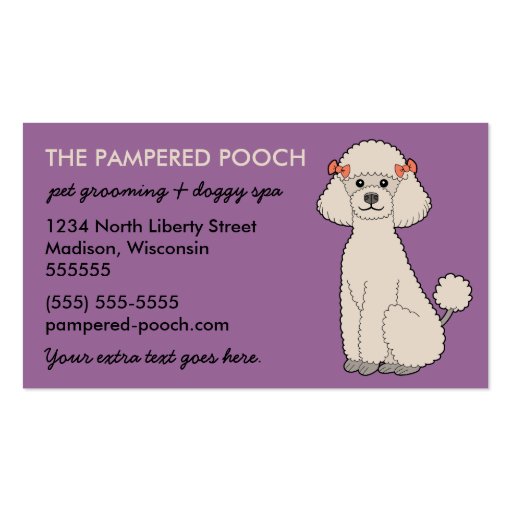 Personalized Dog or Pet Business Cards (plum) (front side)