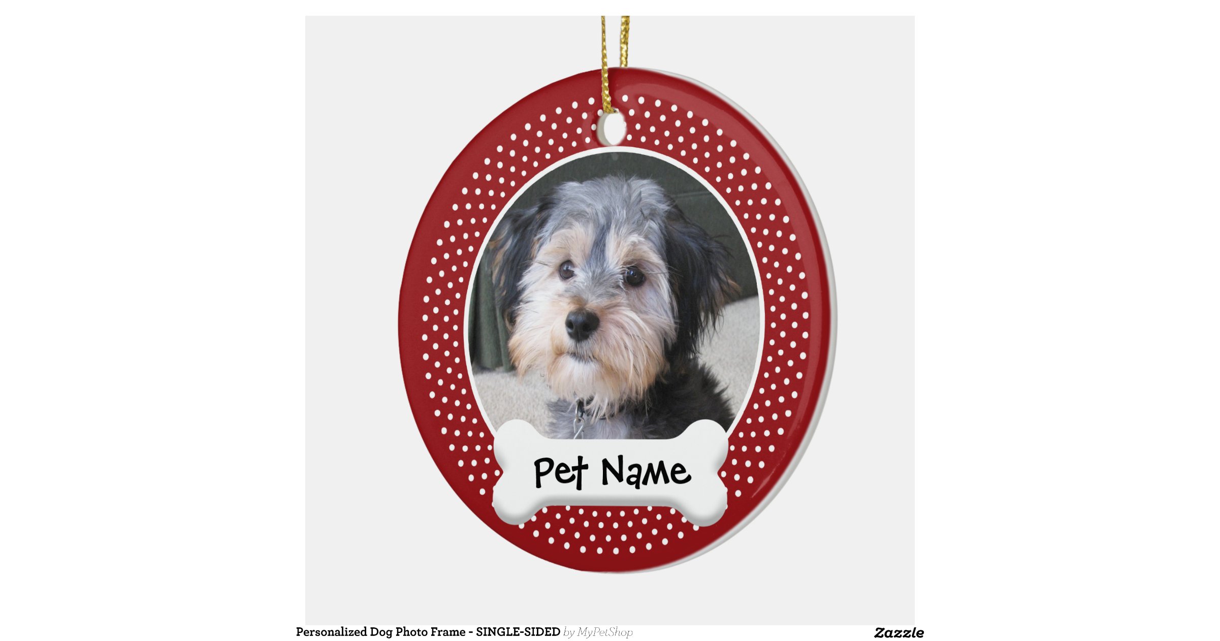 Personalized Dog Photo Frame SINGLESIDED DoubleSided Ceramic Round