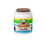 Personalized Dog Treat Jars Cartoon Dog Bone Candy Dishes
