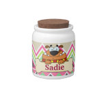 Personalized Dog Treat Jars Chevron Triangles Candy Jar