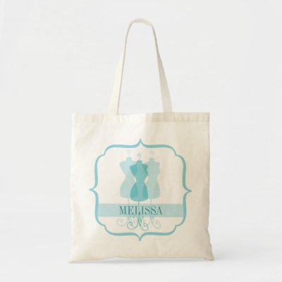 Personalized Dressform Bridesmaid Tote Bags