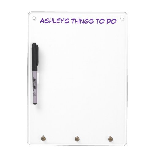 Personalized Dry Erase Board with Key Holder Zazzle