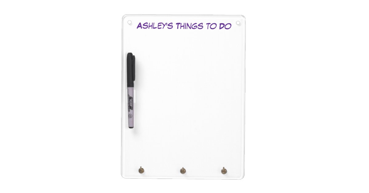 Personalized Dry Erase Board with Key Holder Zazzle