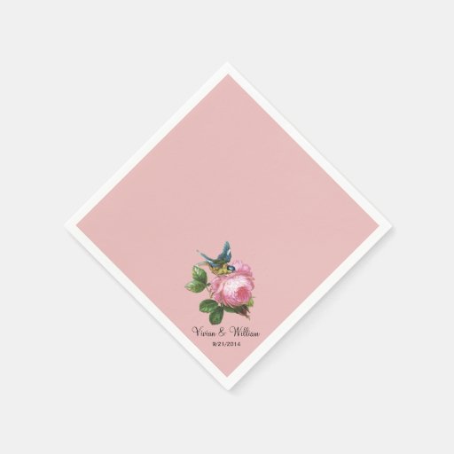 Personalized Dusty Rose Wedding Napkins Zazzle