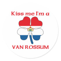 Personalized Dutch Kiss Me I'm Van Rossum stickers