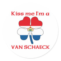 Personalized Dutch Kiss Me I'm Van Schaeck stickers