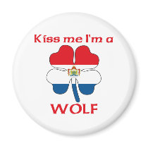 Personalized Dutch Kiss Me I'm Wolf magnets