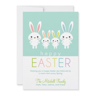 Personalized Easter Bunnies Greeting Card invitation