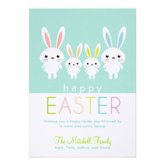 Personalized Easter Bunnies Greeting Card