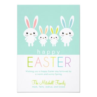 Personalized Easter Bunnies Greeting Card Personalized Invites