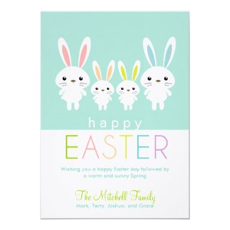 Personalized Easter Bunnies Greeting Card Personalized Invites