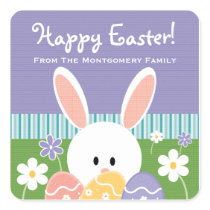 Personalized Easter Bunny Eggs Label Stickers