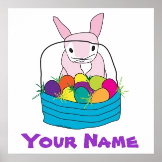 Personalized Easter Bunny Poster print