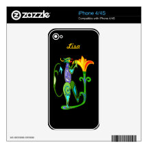 Personalized Egyptian Art With Lotus Flower iPhone iPhone 4 Skin