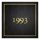 Personalized Elegant Metallic Gold 1993 Custom Invitations