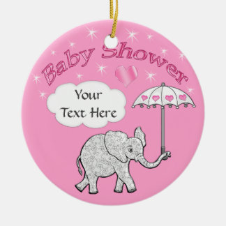 Personalized Elephant Baby Shower Ornaments Favors