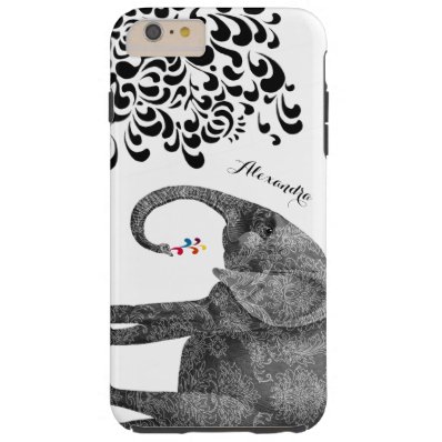 Personalized Elephant Damask iPhone 6 case