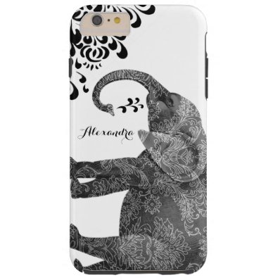 Personalized Elephant Damask iPhone 6 case