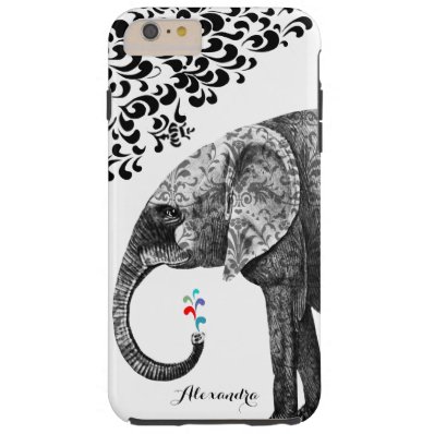 Personalized Elephant Damask iPhone 6 case