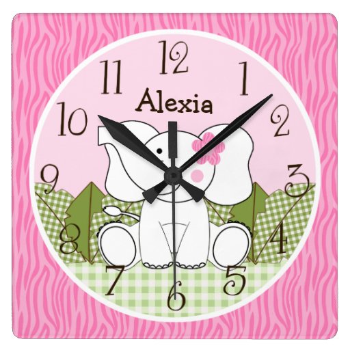 Personalized Elephant Nursery Clock Zazzle