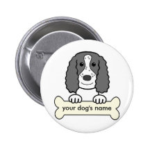Personalized English Cocker Spaniel Pinback Buttons