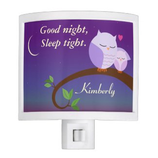 Personalized Evening Owls in Purple Nite Lites
